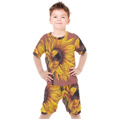 Sunflower Kids  Tee And Shorts Set by Sparkle