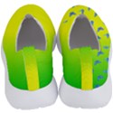 Blue Butterflies at yellow and green, two color tone gradient No Lace Lightweight Shoes View4