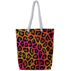 Leopard Print Full Print Rope Handle Tote (small) by skindeep