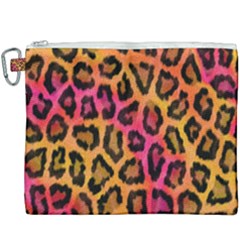 Leopard Print Canvas Cosmetic Bag (xxxl) by skindeep