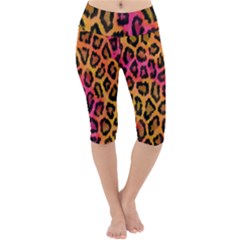 Leopard Print Lightweight Velour Cropped Yoga Leggings by skindeep