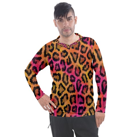 Leopard Print Men s Pique Long Sleeve Tee by skindeep