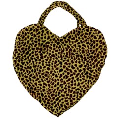 Fur-leopard 2 Giant Heart Shaped Tote by skindeep