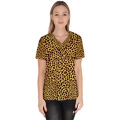 Fur-leopard 2 Women s V-neck Scrub Top by skindeep