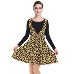 Fur-leopard 2 Plunge Pinafore Dress by skindeep