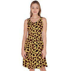 Fur-leopard 2 Knee Length Skater Dress With Pockets by skindeep