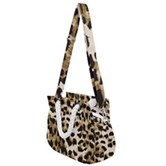 Leopard-print 2 Rope Handles Shoulder Strap Bag by skindeep