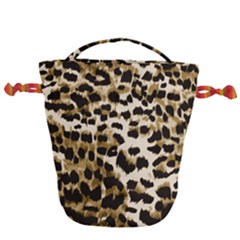 Leopard-print 2 Drawstring Bucket Bag by skindeep