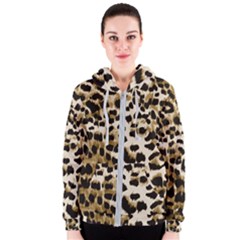 Leopard-print 2 Women s Zipper Hoodie by skindeep