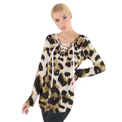 Leopard-print 2 Tie Up Tee by skindeep