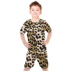 Leopard-print 2 Kids  Tee And Shorts Set