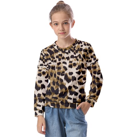 Leopard-print 2 Kids  Long Sleeve Tee With Frill  by skindeep