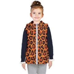 Leopard-print 3 Kids  Hooded Puffer Vest by skindeep