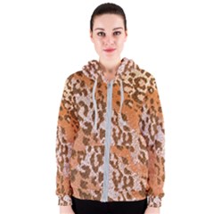 Leopard-knitted Women s Zipper Hoodie by skindeep