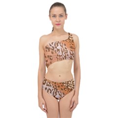 Leopard-knitted Spliced Up Two Piece Swimsuit by skindeep