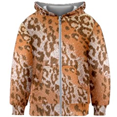 Leopard-knitted Kids  Zipper Hoodie Without Drawstring