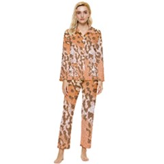 Leopard-knitted Womens  Long Sleeve Pocket Pajamas Set by skindeep