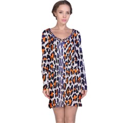 Fur-leopard 5 Long Sleeve Nightdress by skindeep