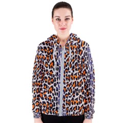 Fur-leopard 5 Women s Zipper Hoodie by skindeep