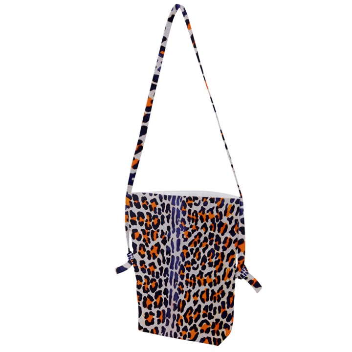 Fur-leopard 5 Folding Shoulder Bag