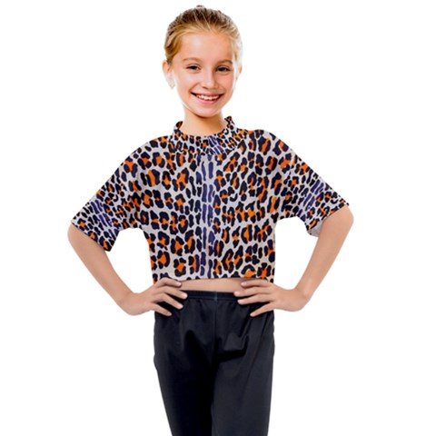 Fur-leopard 5 Kids Mock Neck Tee by skindeep