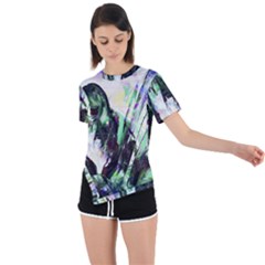 In Orbit Asymmetrical Short Sleeve Sports Tee by MRNStudios