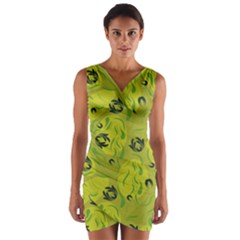 Folk Flowers Pattern  Wrap Front Bodycon Dress by Eskimos