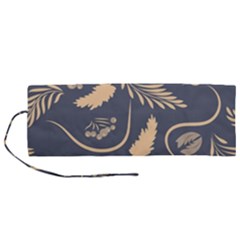 Folk Flowers Pattern  Roll Up Canvas Pencil Holder (m) by Eskimos