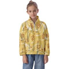 Folk Flowers Pattern  Kids  Half Zip Hoodie by Eskimos