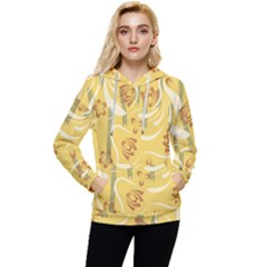 Folk Flowers Pattern  Women s Lightweight Drawstring Hoodie by Eskimos