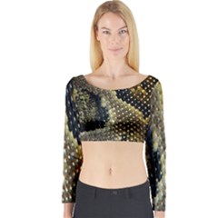 Leatherette Snake 2 Long Sleeve Crop Top by skindeep