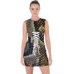 Leatherette Snake 2 Lace Up Front Bodycon Dress by skindeep