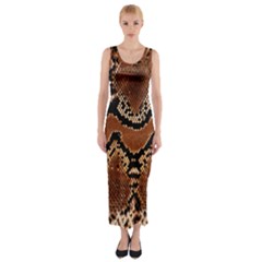 Leatherette Snake 3 Fitted Maxi Dress by skindeep