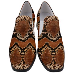 Leatherette Snake 3 Women Slip On Heel Loafers