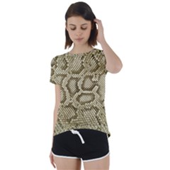 Leatherette Snake 4 Short Sleeve Foldover Tee by skindeep