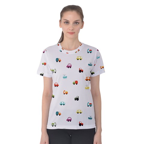 Cute Bright Little Cars Women s Cotton Tee by SychEva