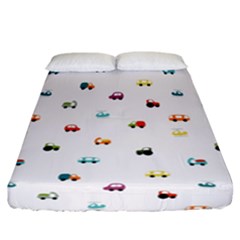 Cute Bright Little Cars Fitted Sheet (california King Size) by SychEva