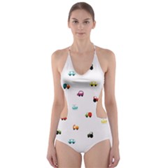 Cute Bright Little Cars Cut-out One Piece Swimsuit by SychEva