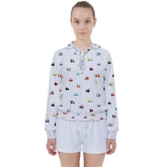 Cute Bright Little Cars Women s Tie Up Sweat by SychEva