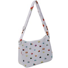 Cute Bright Little Cars Zip Up Shoulder Bag