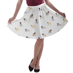 Funny Pugs A-line Skater Skirt by SychEva