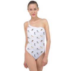 Funny Pugs Classic One Shoulder Swimsuit by SychEva