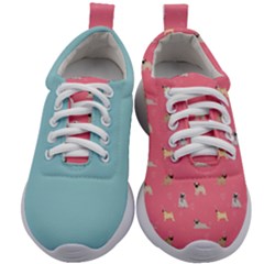 Funny Pugs  Cute Pets Kids Athletic Shoes by SychEva