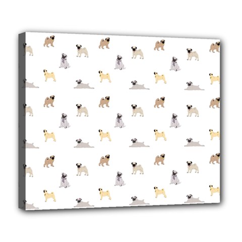 Funny Pugs Deluxe Canvas 24  X 20  (stretched) by SychEva