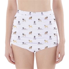 Funny Pugs High-waisted Bikini Bottoms by SychEva