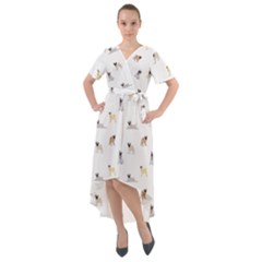 Funny Pugs Front Wrap High Low Dress by SychEva