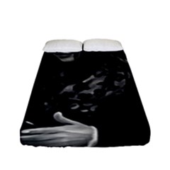 Beauty Woman Black And White Photo Illustration Fitted Sheet (full/ Double Size) by dflcprintsclothing