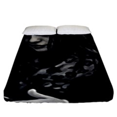 Beauty Woman Black And White Photo Illustration Fitted Sheet (king Size) by dflcprintsclothing
