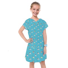 Funny Pugs Kids  Drop Waist Dress by SychEva