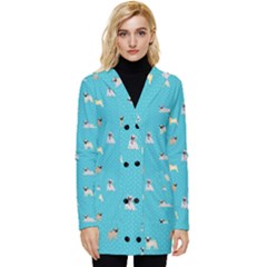 Funny Pugs Button Up Hooded Coat  by SychEva